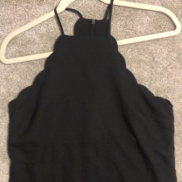 Endlessly Endearing Black Dress with Scallops - Picture 2 of 5